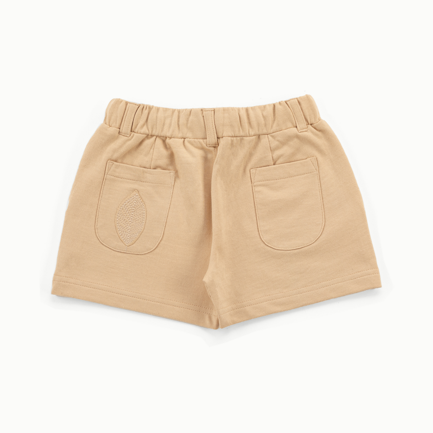 Birch unisex beige cotton shorts-Sand