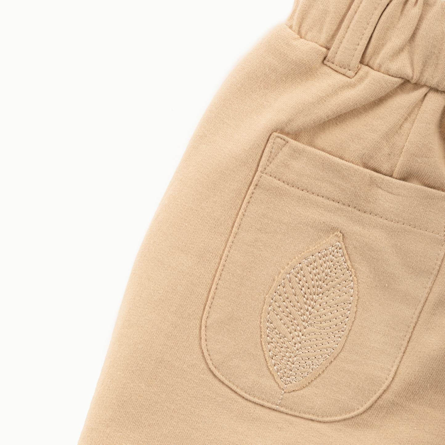 Birch unisex beige cotton shorts-Sand