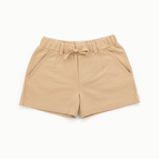 Birch unisex beige cotton shorts-Sand