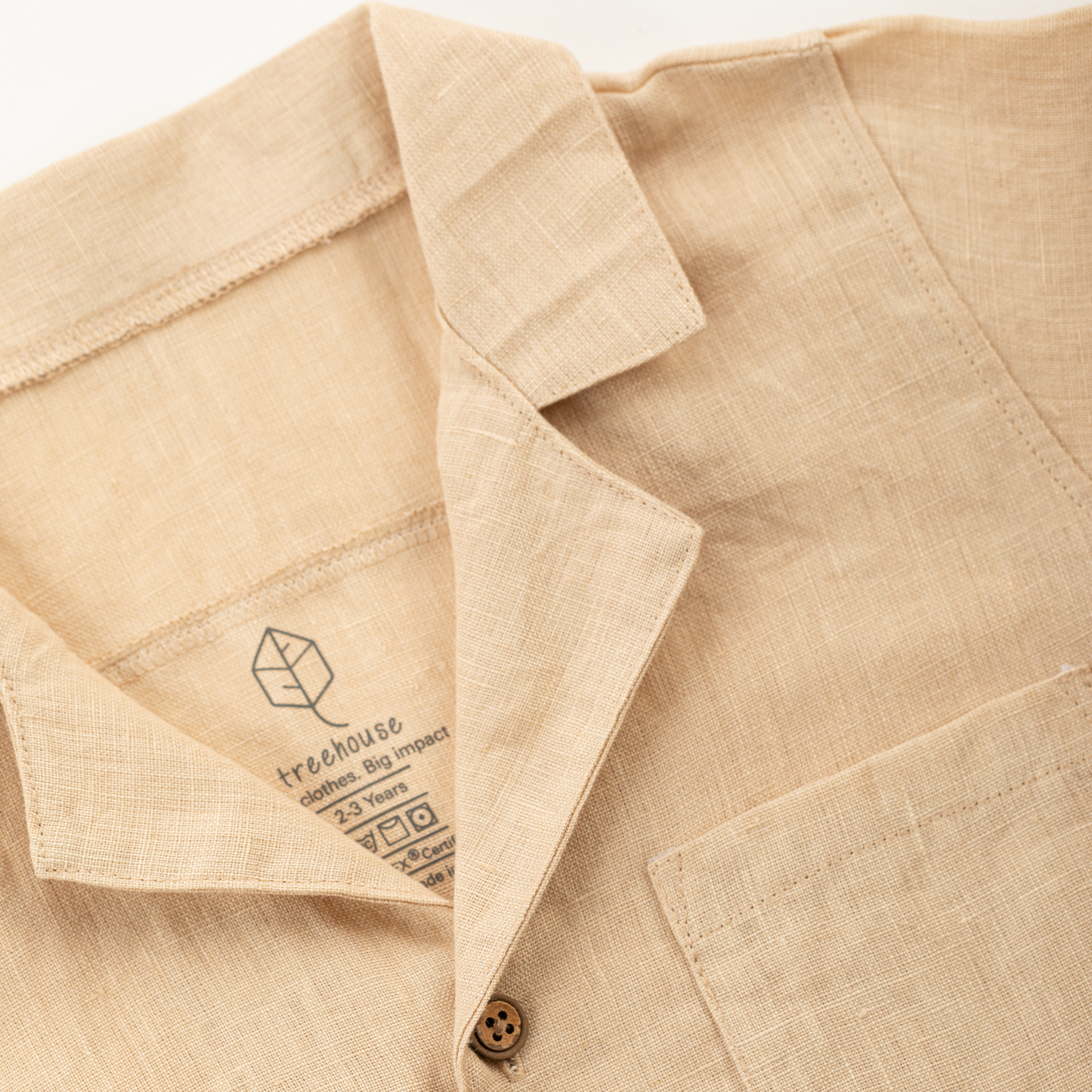 Birch unisex beige linen shirt-Sand