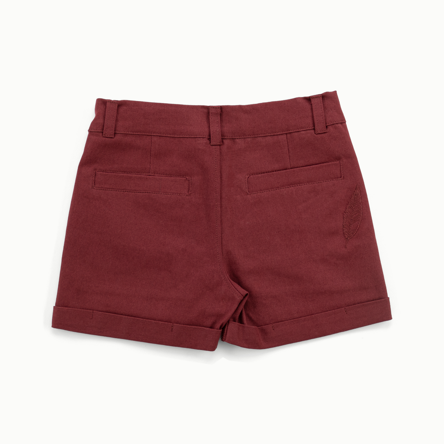 Willow burgundy cotton shorts- Canyon Clay