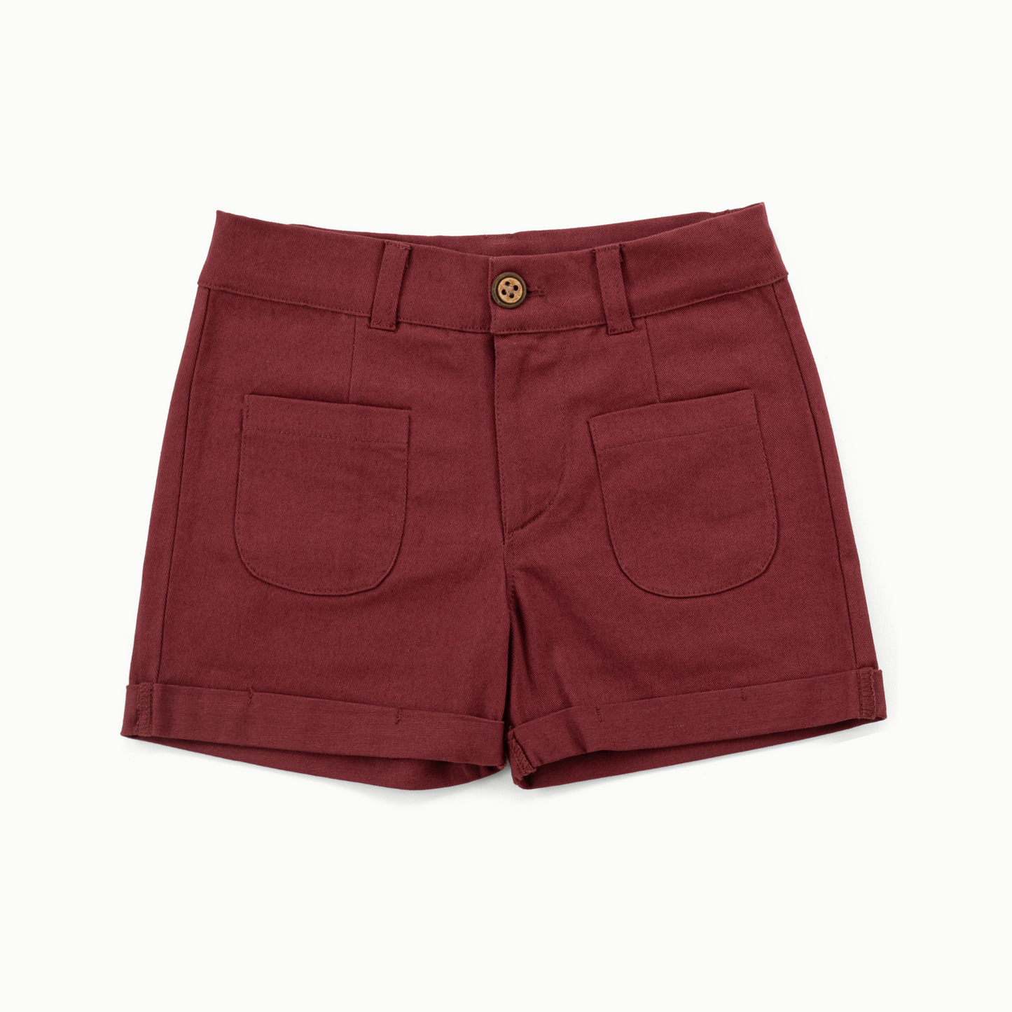 Willow burgundy cotton shorts- Canyon Clay