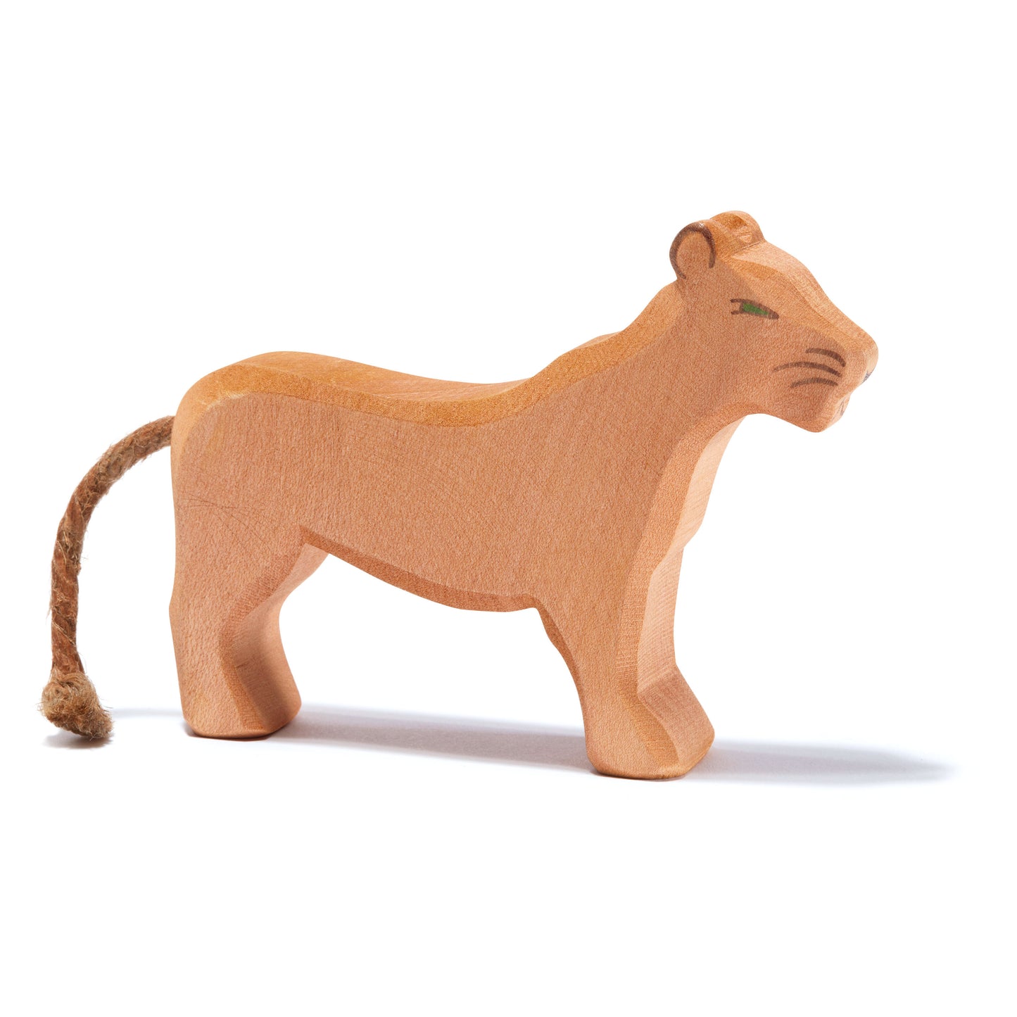 Wooden lion female figurine