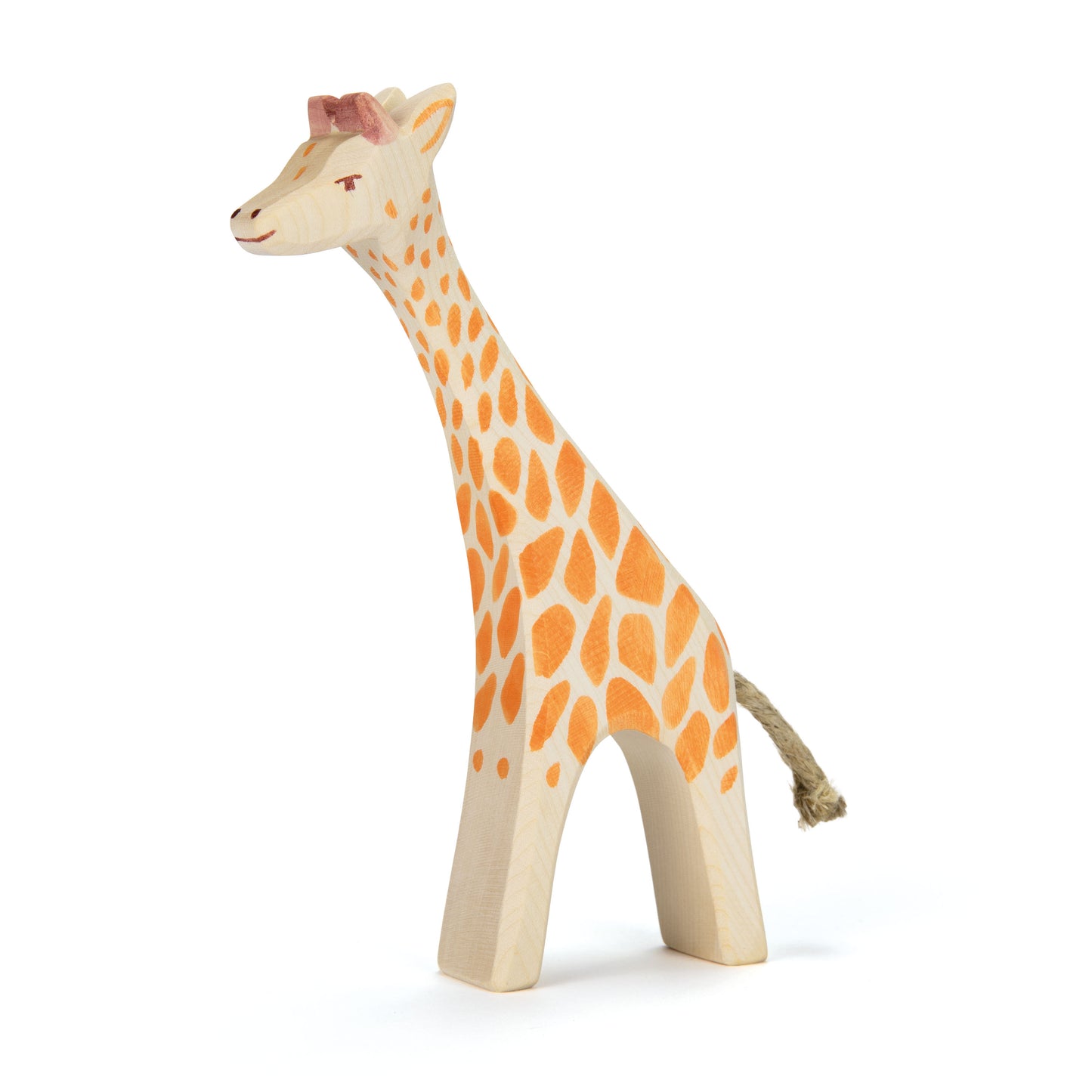 Wooden giraffe running figurine