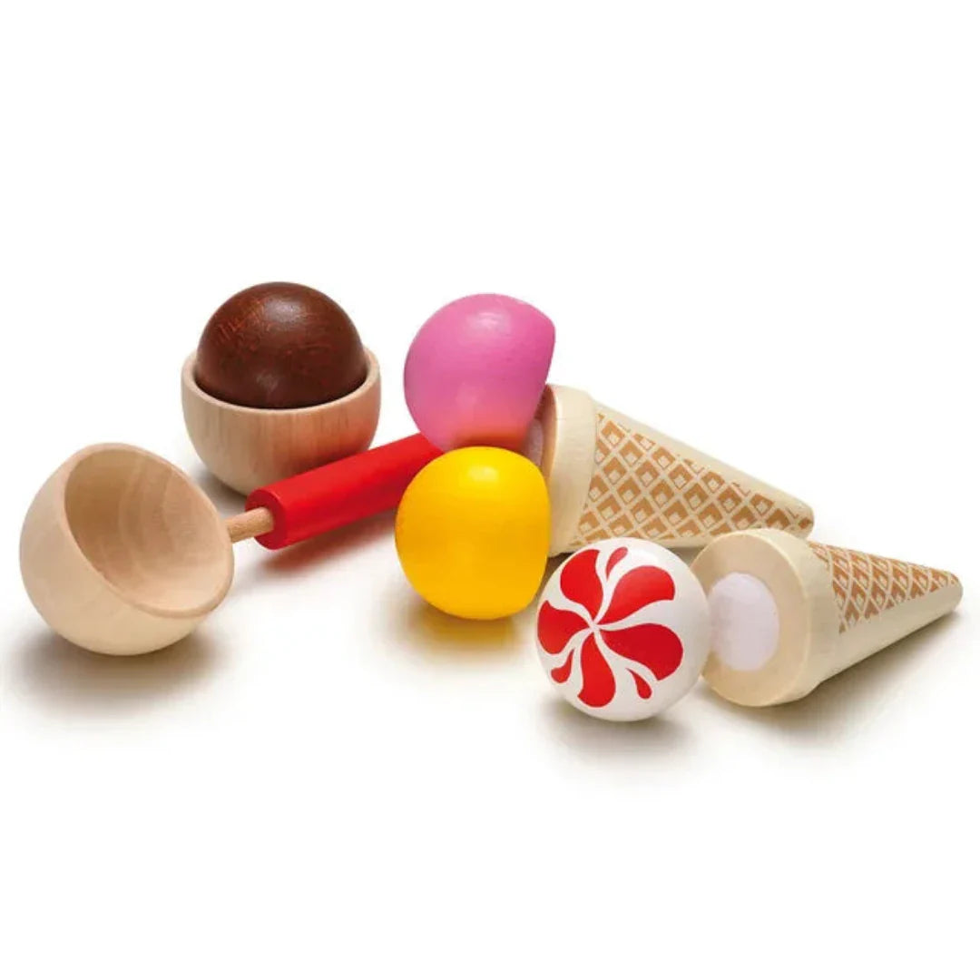 Wooden ice-cream party set