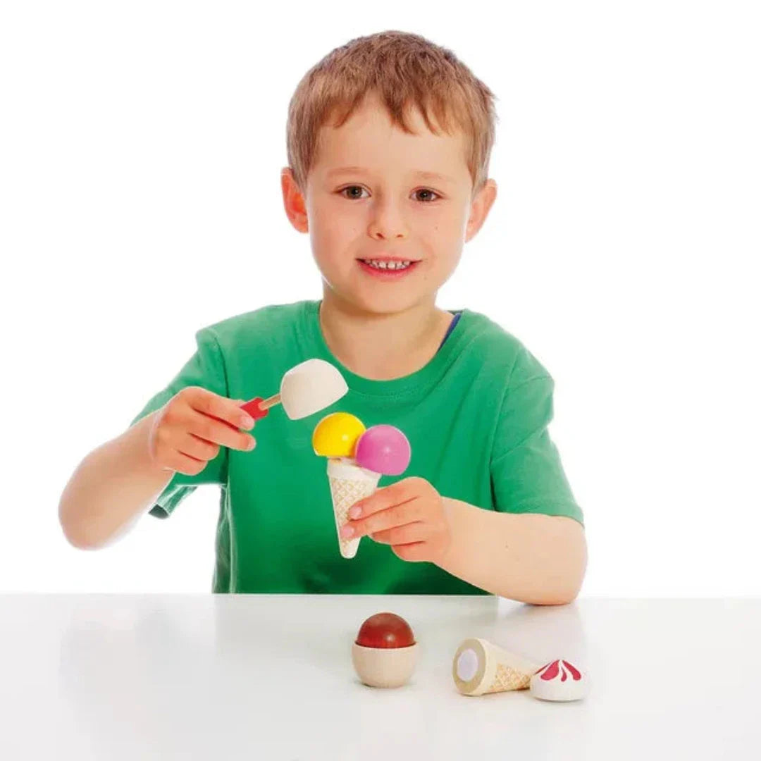 Wooden ice-cream party set
