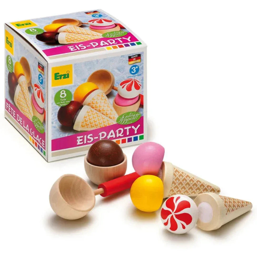 Wooden ice-cream party set