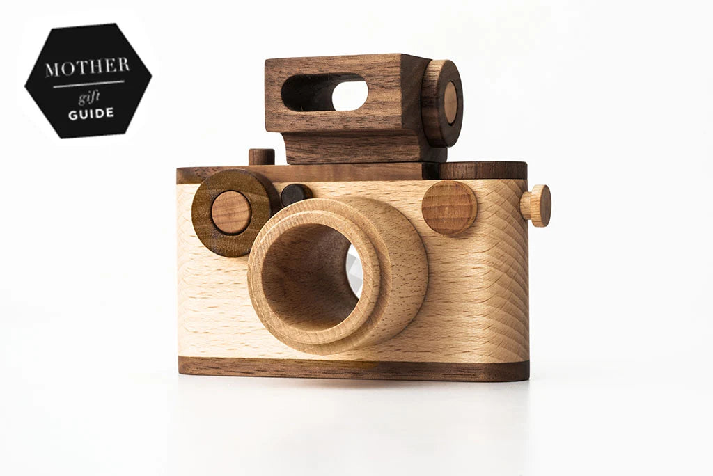 35MM Vintage Style Wooden Toy Kaleidoscope Camera - Beech