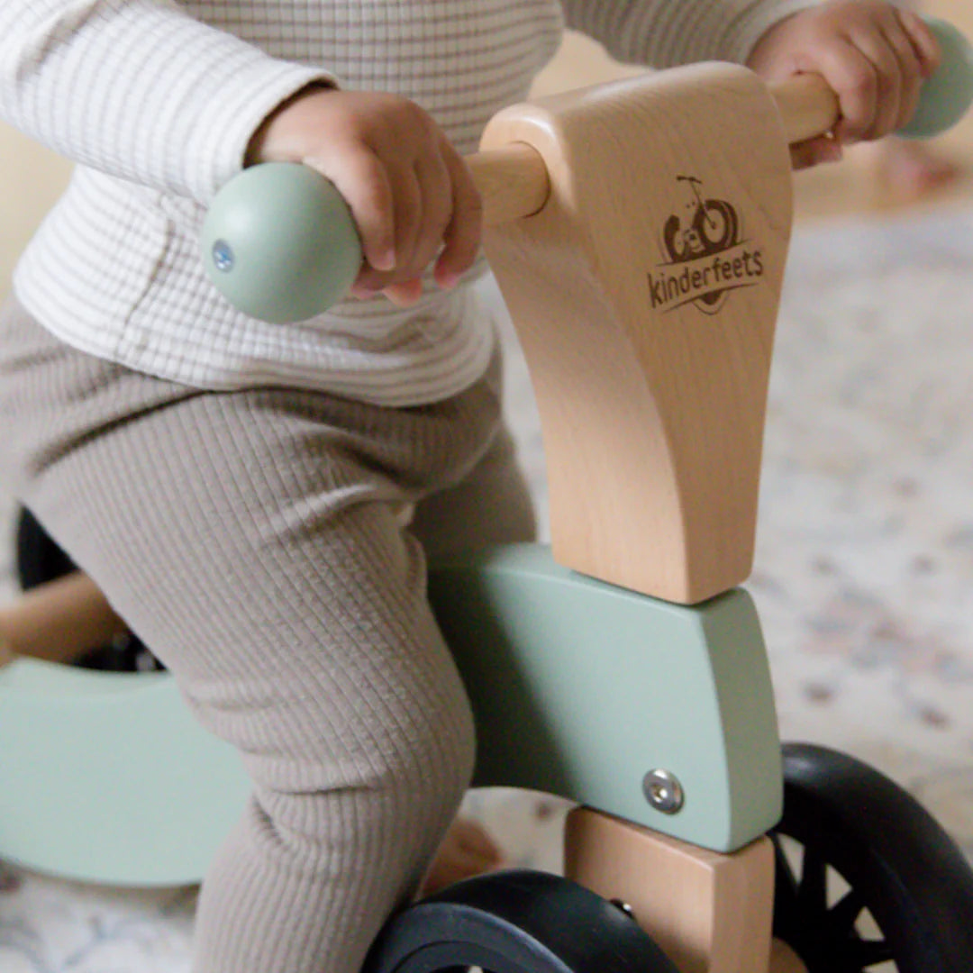 Tiny wooden glider push toy bike- Sage