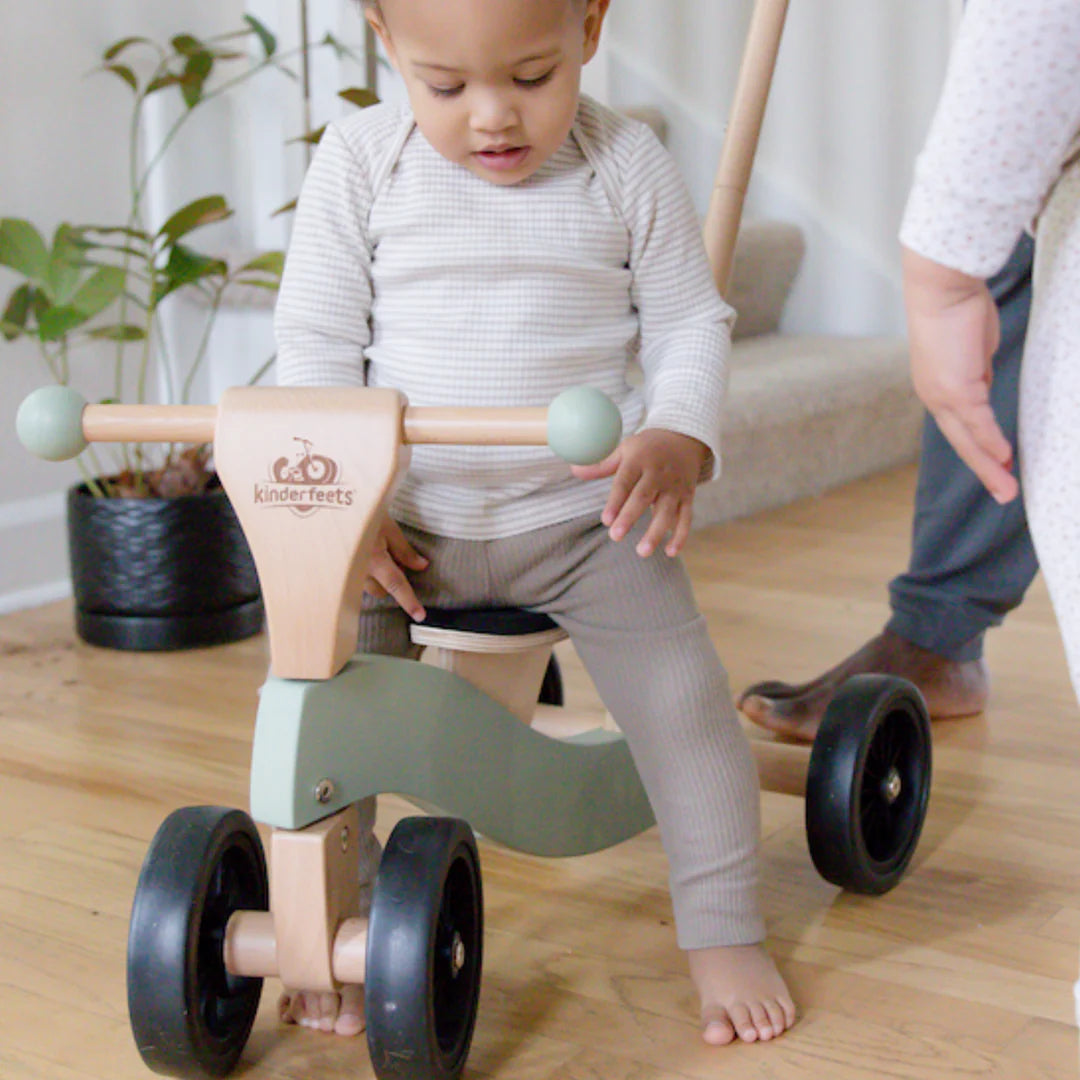 Tiny wooden glider push toy bike- Sage
