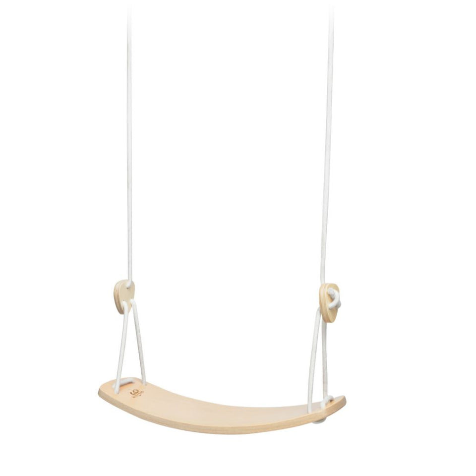 Wooden and rope children's swing
