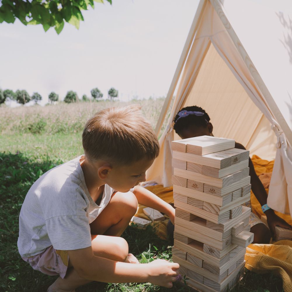 Giant wooden stackers Jenga game