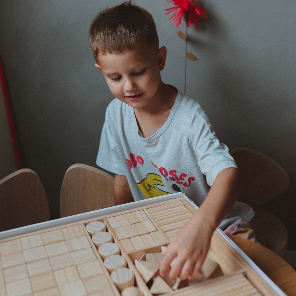 Mixed wooden blocks-Natural