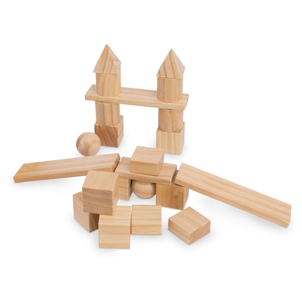 Mixed wooden blocks-Natural