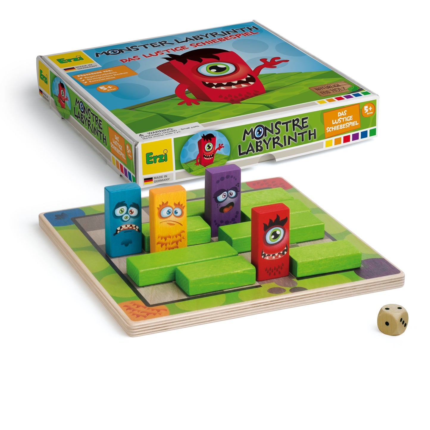 Wooden monster labyrinth kids board game