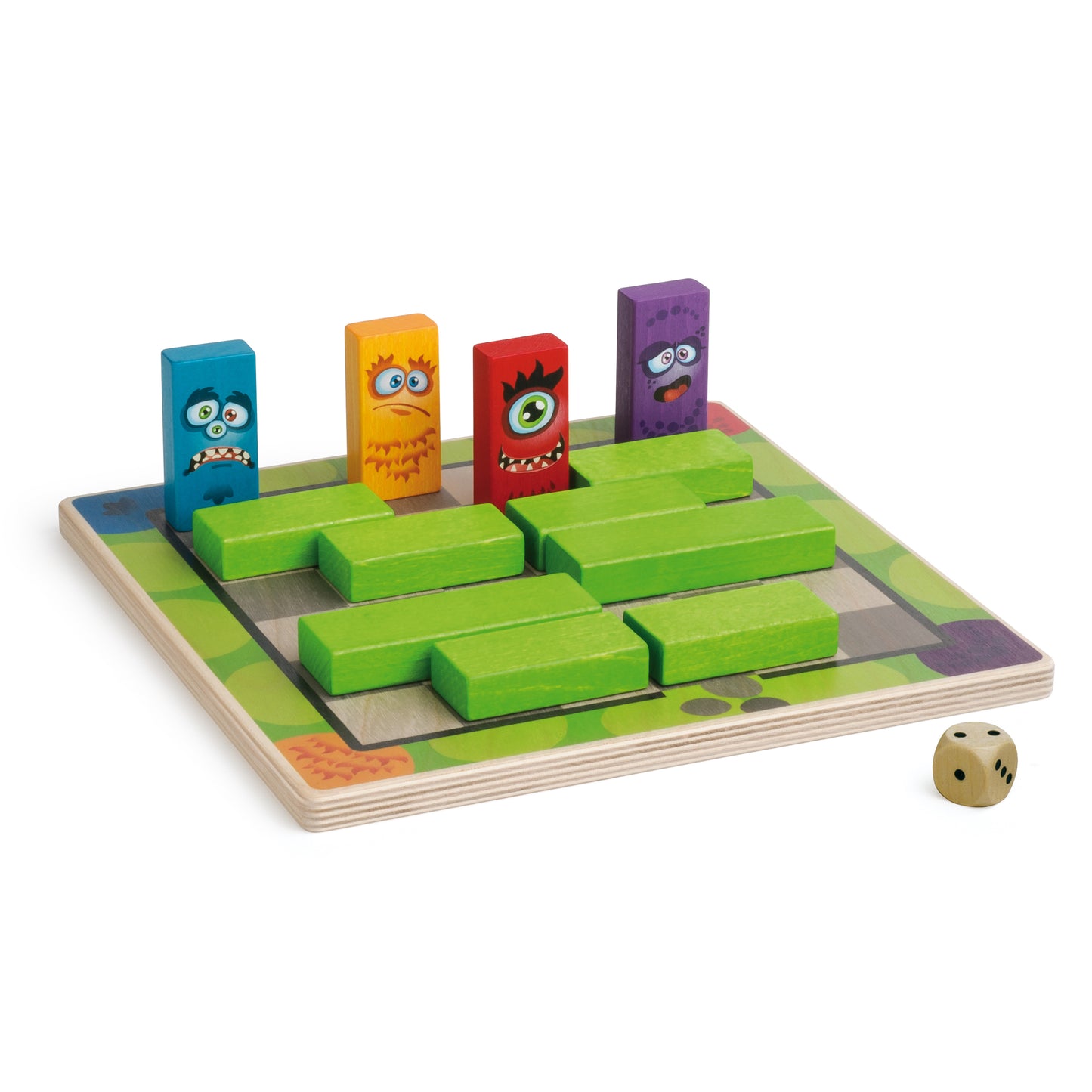 Wooden monster labyrinth kids board game