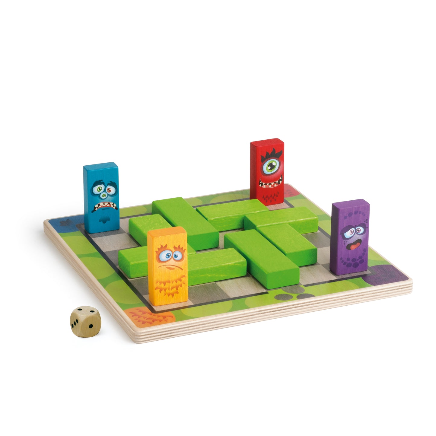 Wooden monster labyrinth kids board game