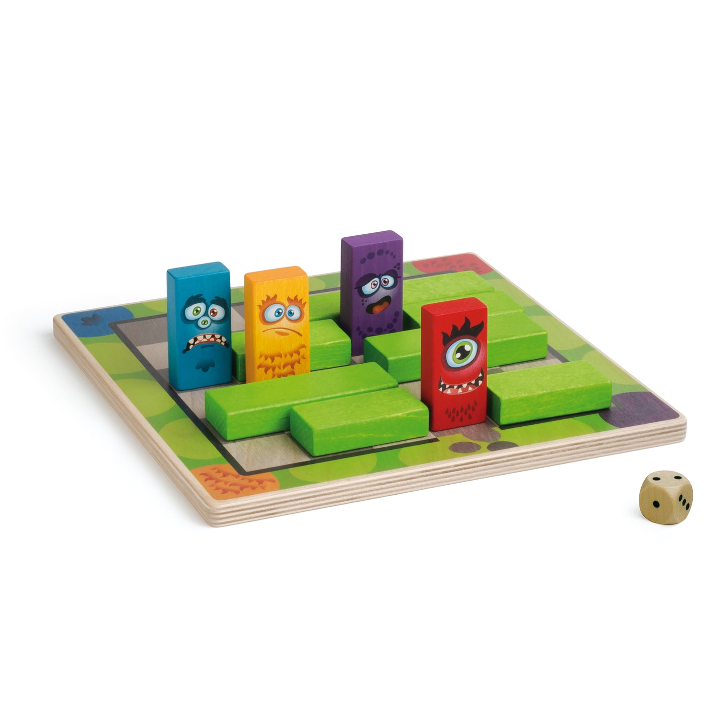 Wooden monster labyrinth kids board game