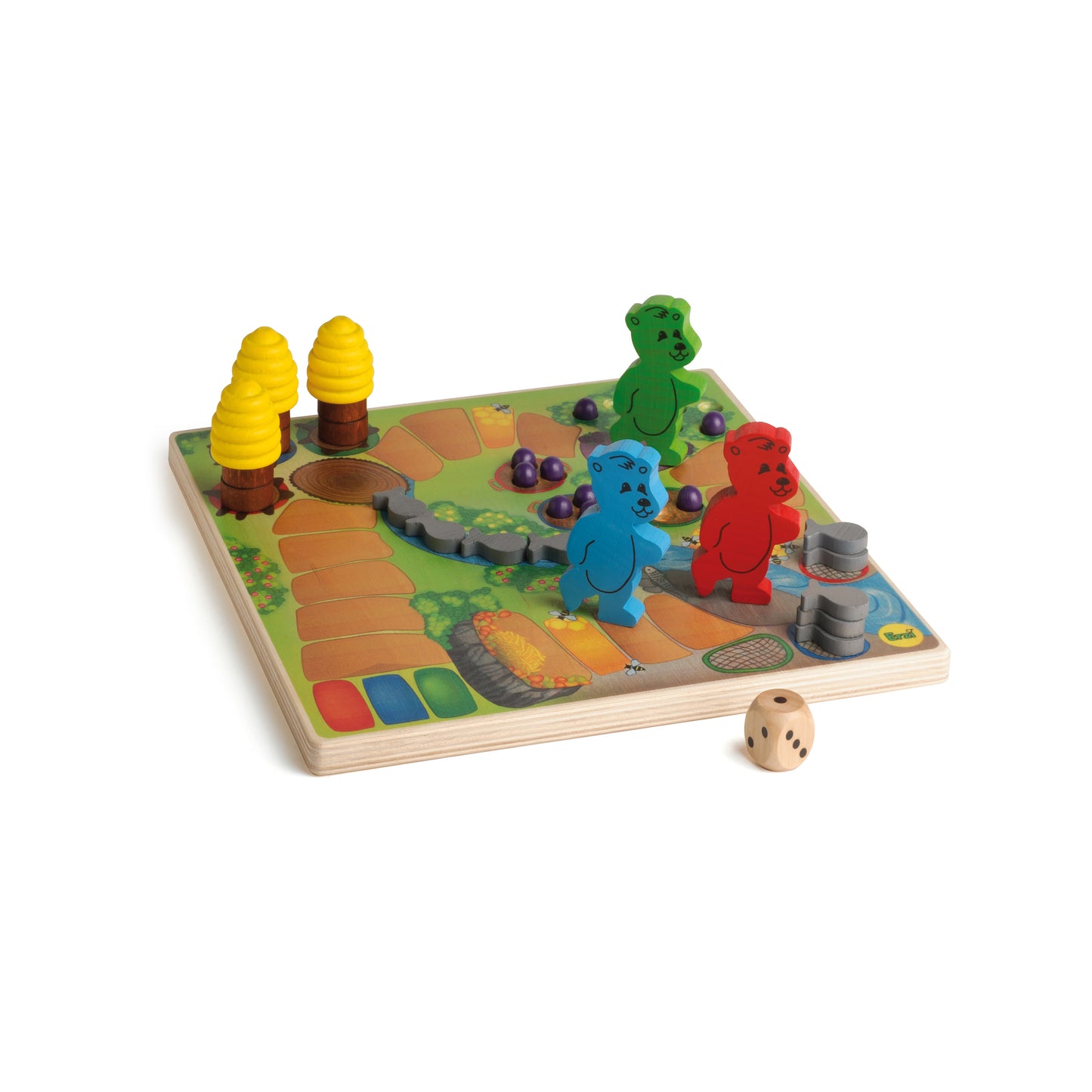 Wooden honey bears in hibernation kids board game