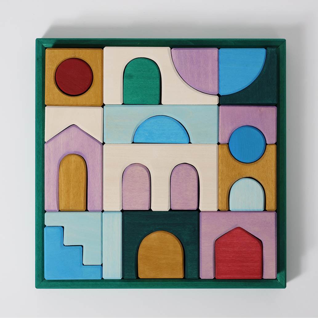 Grimm's small building set floors wooden blocks set