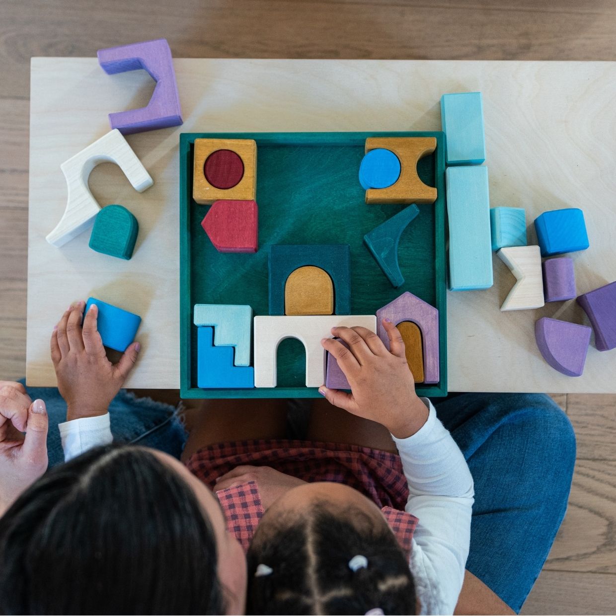 Grimm's small building set floors wooden blocks set