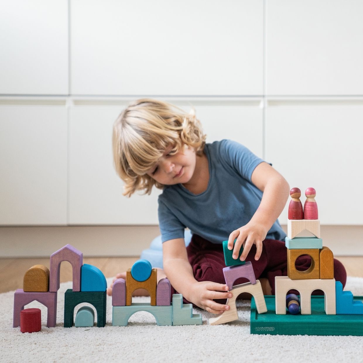 Grimm's small building set floors wooden blocks set