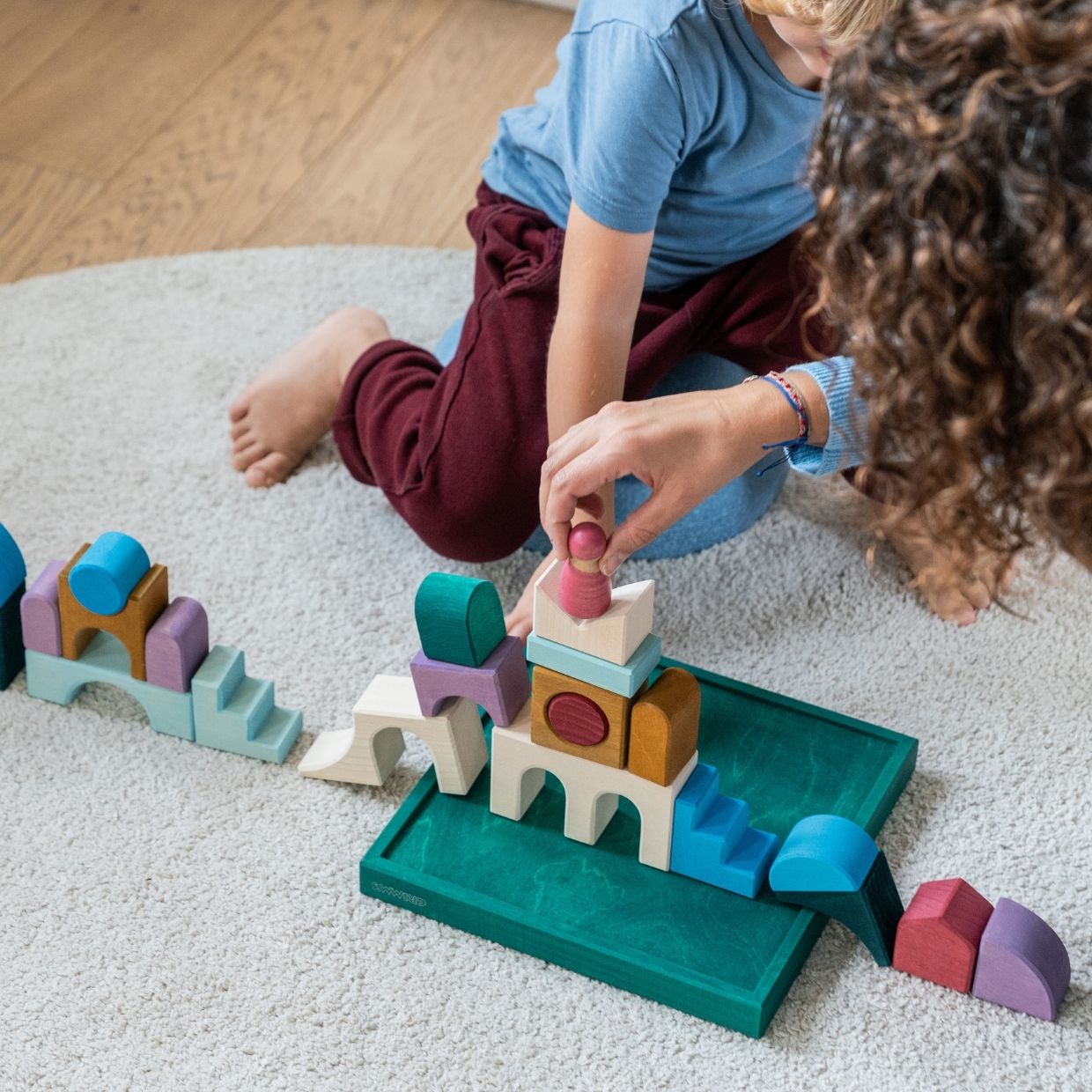 Grimm's small building set floors wooden blocks set