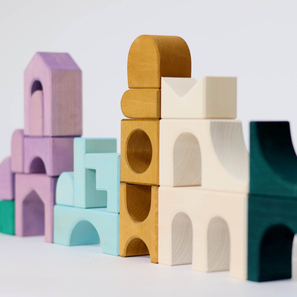 Grimm's small building set floors wooden blocks set