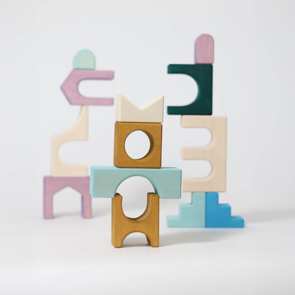 Grimm's small building set floors wooden blocks set