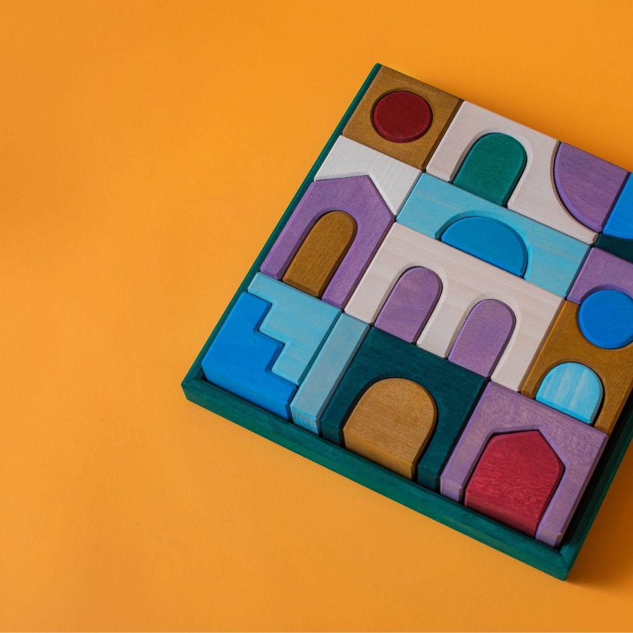 Grimm's small building set floors wooden blocks set