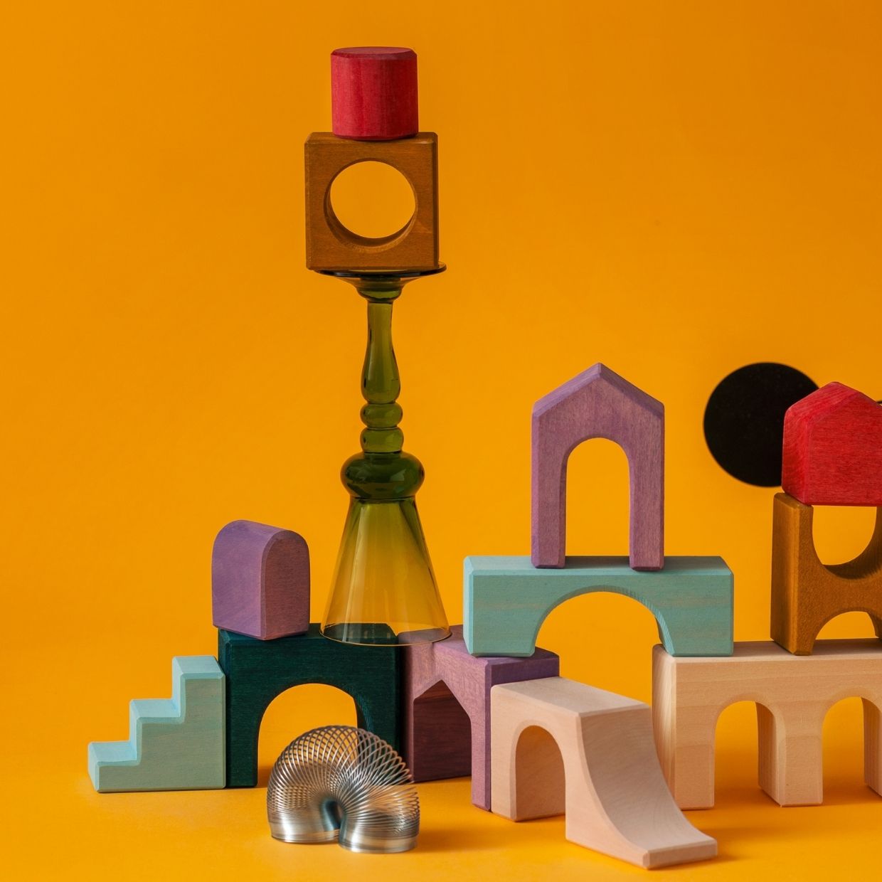 Grimm's small building set floors wooden blocks set