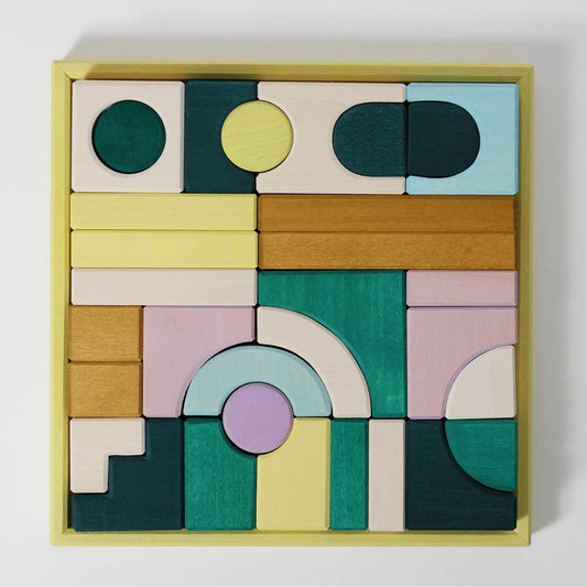 Grimm's small building set movement wooden blocks set