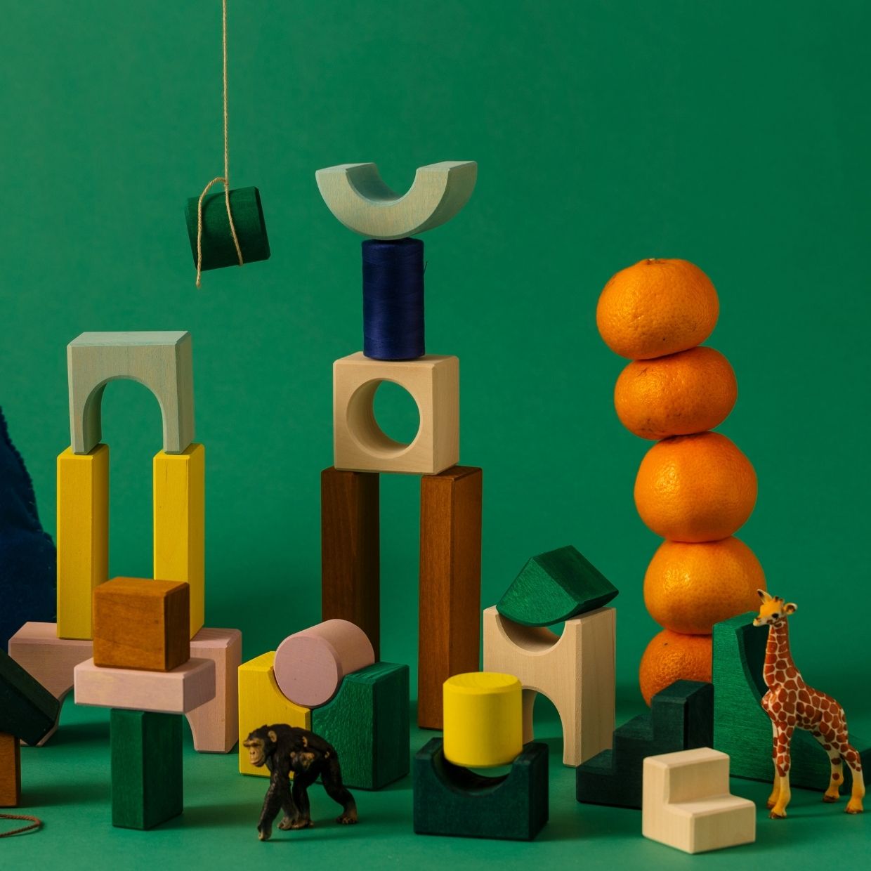 Grimm's small building set movement wooden blocks set