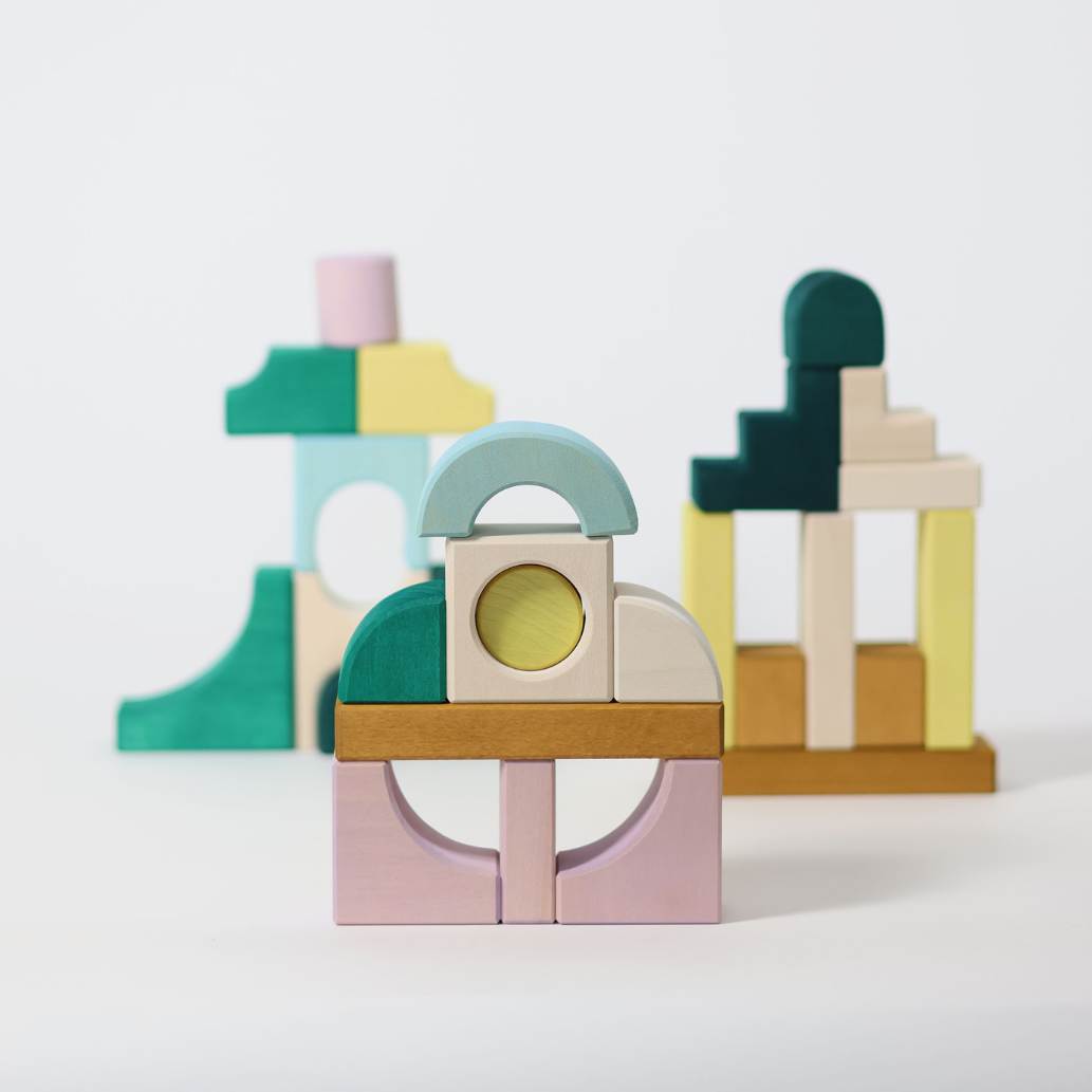Grimm's small building set movement wooden blocks set