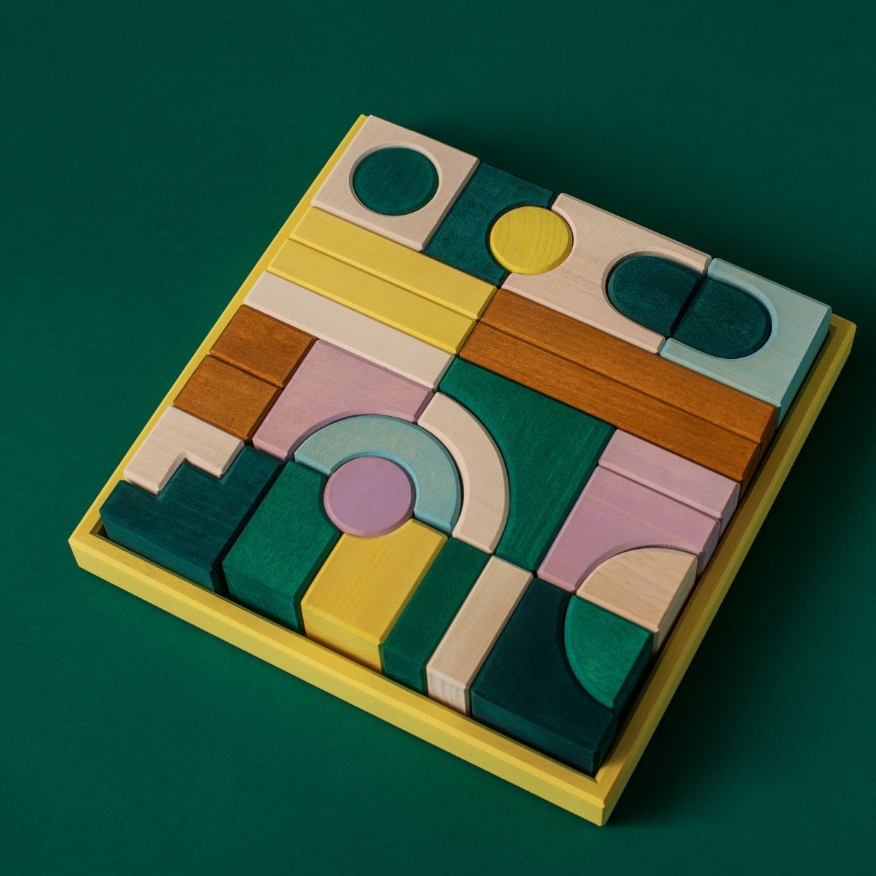 Grimm's small building set movement wooden blocks set