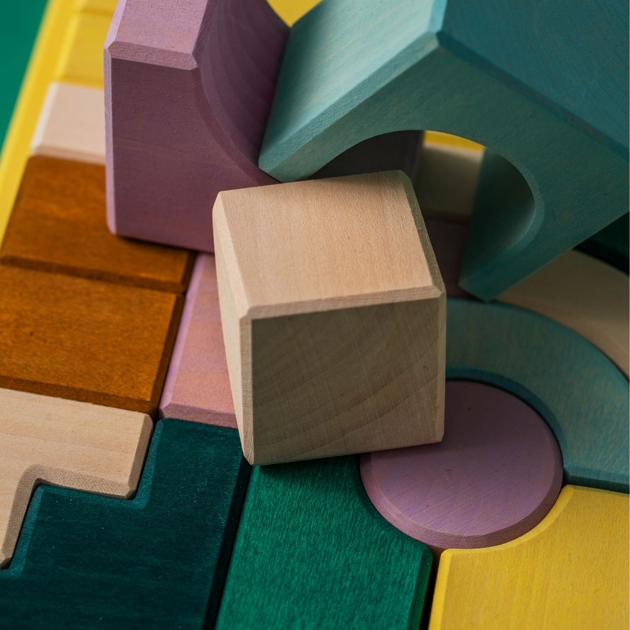 Grimm's small building set movement wooden blocks set