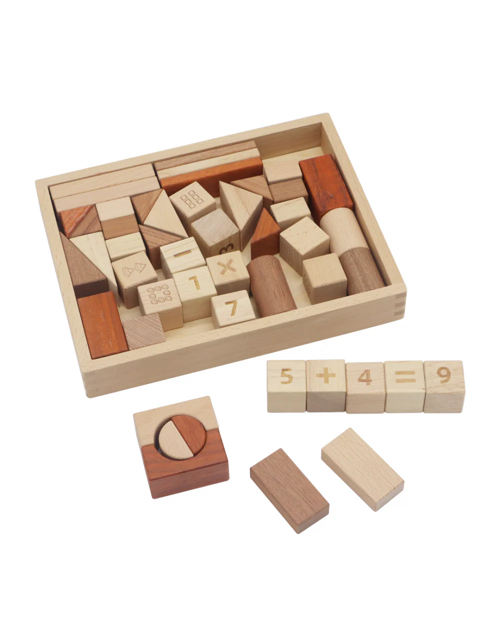 Wooden blocks set for building -48 pieces