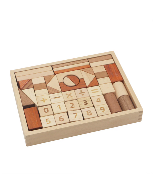 Wooden blocks set for building -48 pieces
