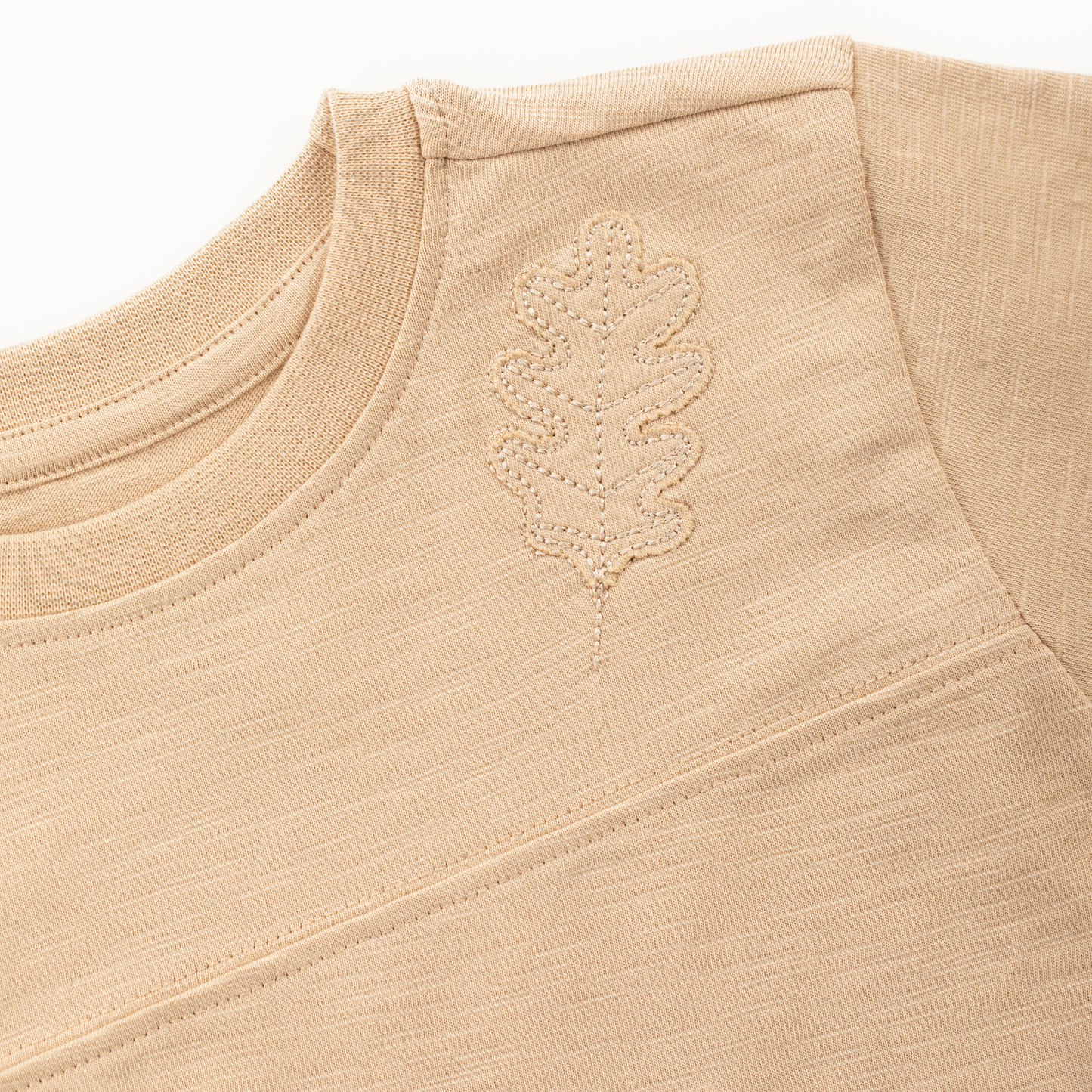 Oak beige cotton t-shirt- Sand