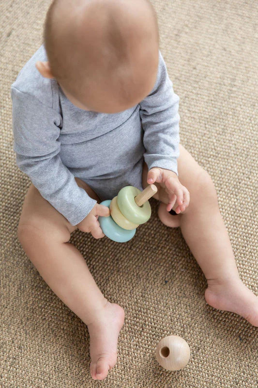 First stacking wooden ring toy
