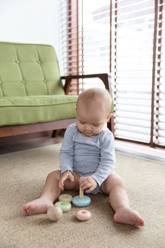 First stacking wooden ring toy