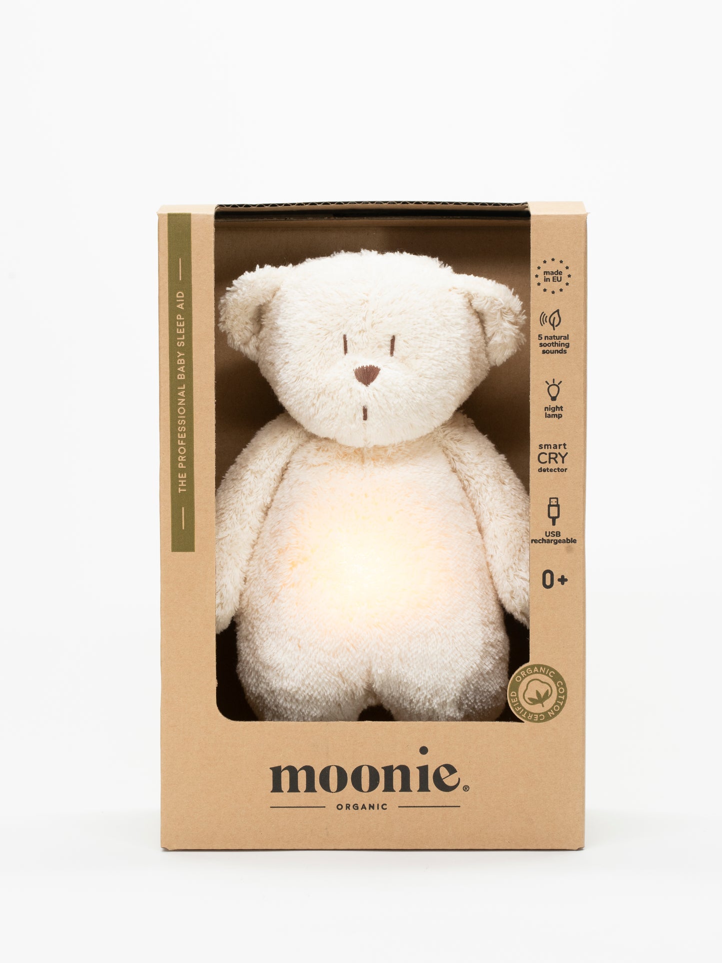 Organic humming bear soft toy and lamp - Polar white