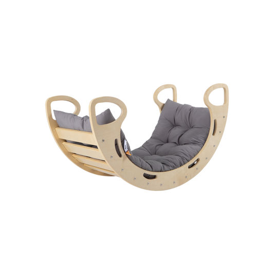 Grey playmat compatible with rocker balance board