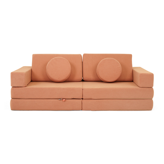 Corduroy kids play sofa circle bundle- Peach Fuzz