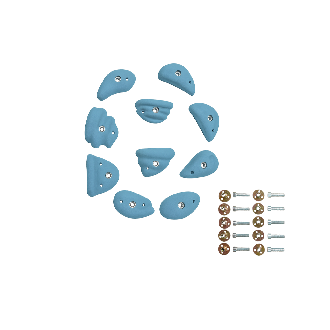 Durable resin rock climbing holds - 10 pieces set