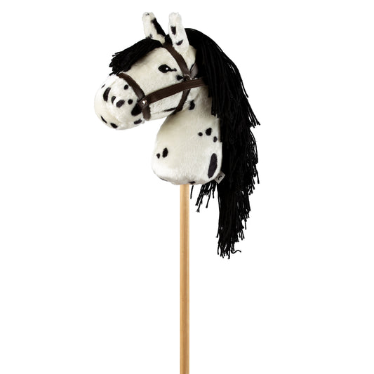 Hobby horse with long pole -White Spotted