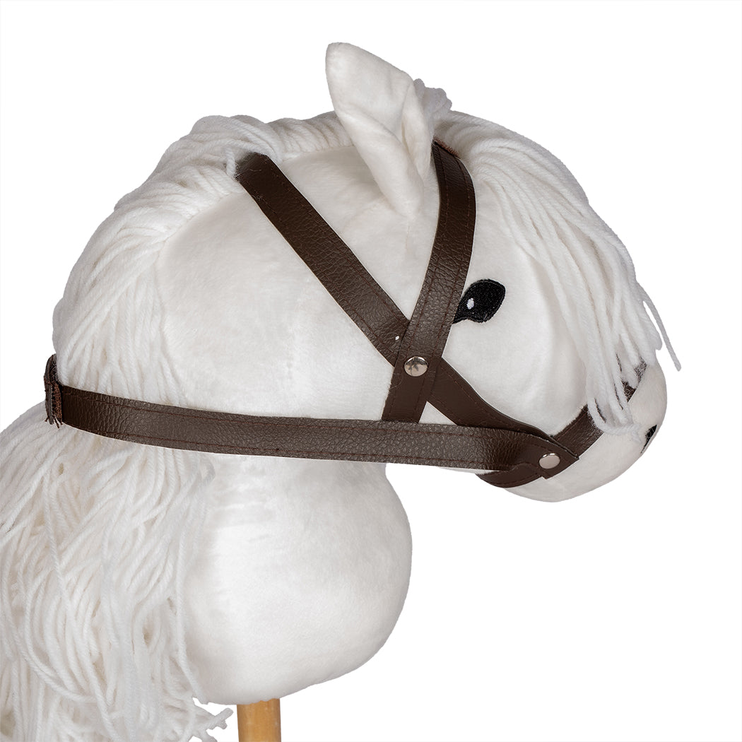 Hobby horse with long pole- White