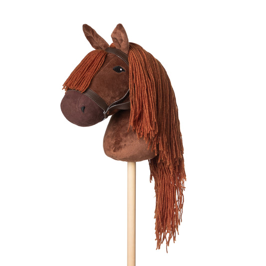 Hobby horse with short pole- Brown