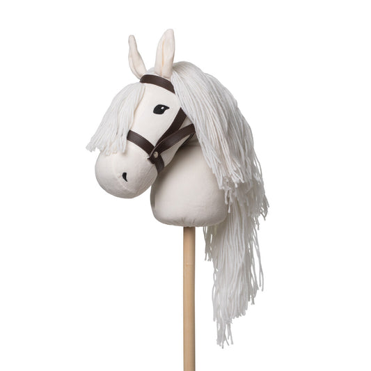 Hobby horse with short pole- White
