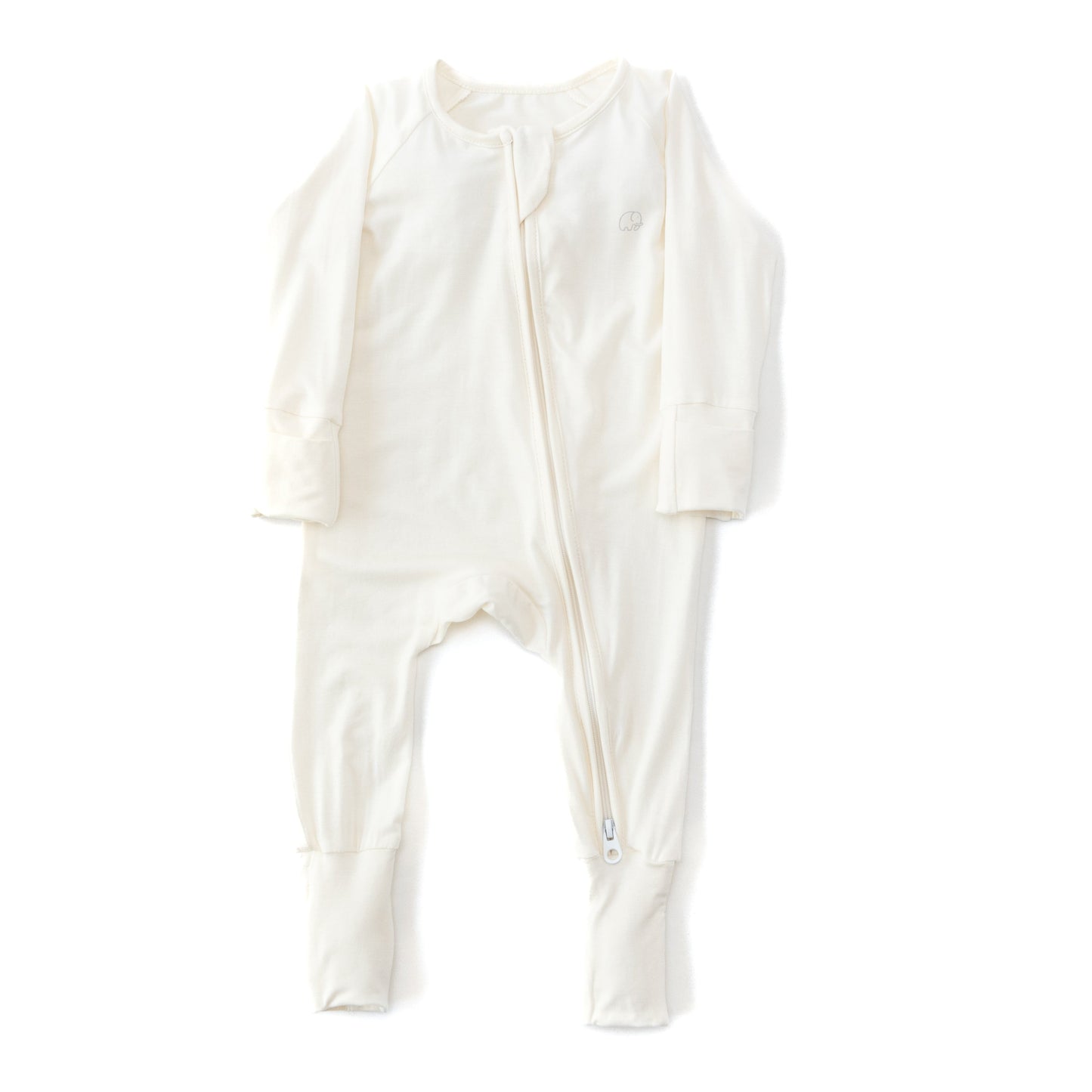 Organic Zipper Romper - Daisy white